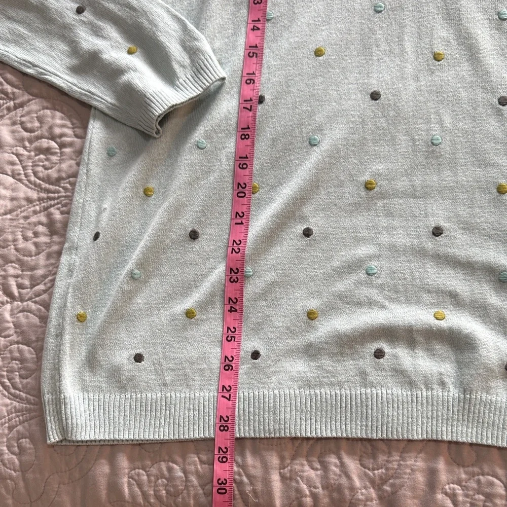 NWT J. Jill Polka Dot Sweater Robin’s Egg Blue size Large Tall - Picture 13 of 13
